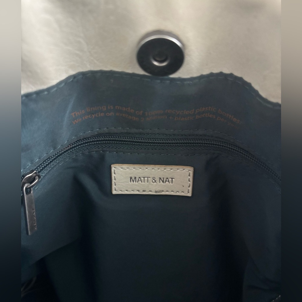Matt & Nat Cream White Vegan Leather Backpack - Picture 7 of 9
